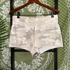GAP Logo Camo Sweat Shorts - Beige/White Camouflage - Women’s Small